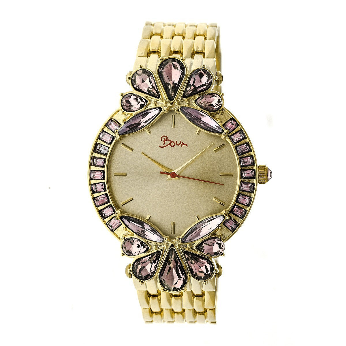 Boum Precieux Crystal-Surround Bezel Bracelet Watch - Gold - BOUBM4202