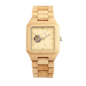Earth Wood Black Rock Automatic Bracelet Watch - Khaki/Tan - ETHEW4401