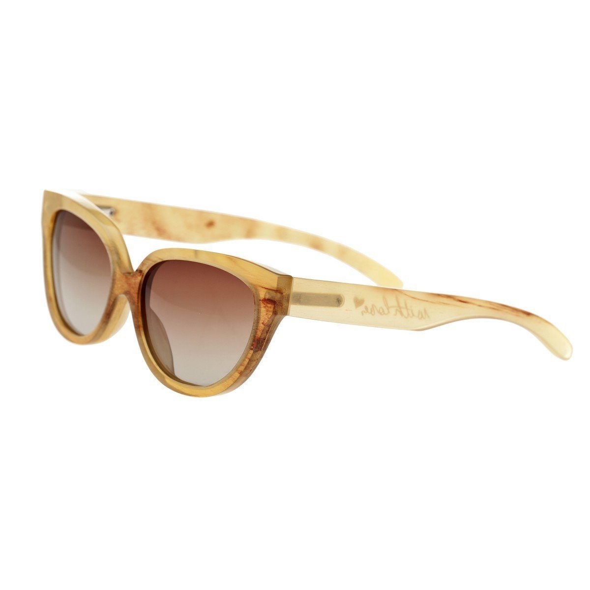 Bertha Taylor Buffalo-Horn Polarized Sunglasses - Honey/Brown - BRSBR001C
