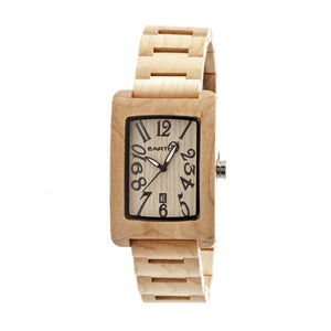Earth Wood Trunk Bracelet Watch w/Date - Khaki/Tan - ETHEW2601
