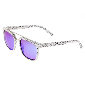 Sixty One Lindquist Polarized Sunglasses - White Marble/Purple-Blue - SIXS137BL