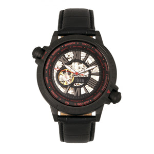 Reign Thanos Automatic Leather-Band Watch - Black/Red - REIRN2103