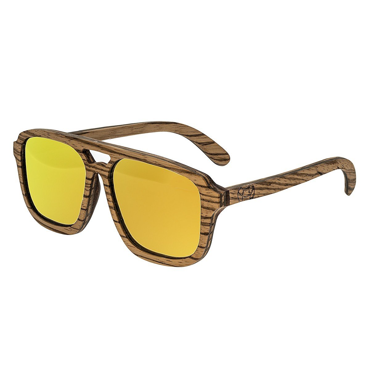 Earth Wood Playa Polarized Sunglasses - Zebrawood/Yellow - ESG062ZW