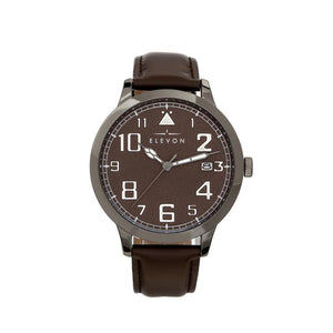 Elevon Sabre Leather-Band Watch w/Date