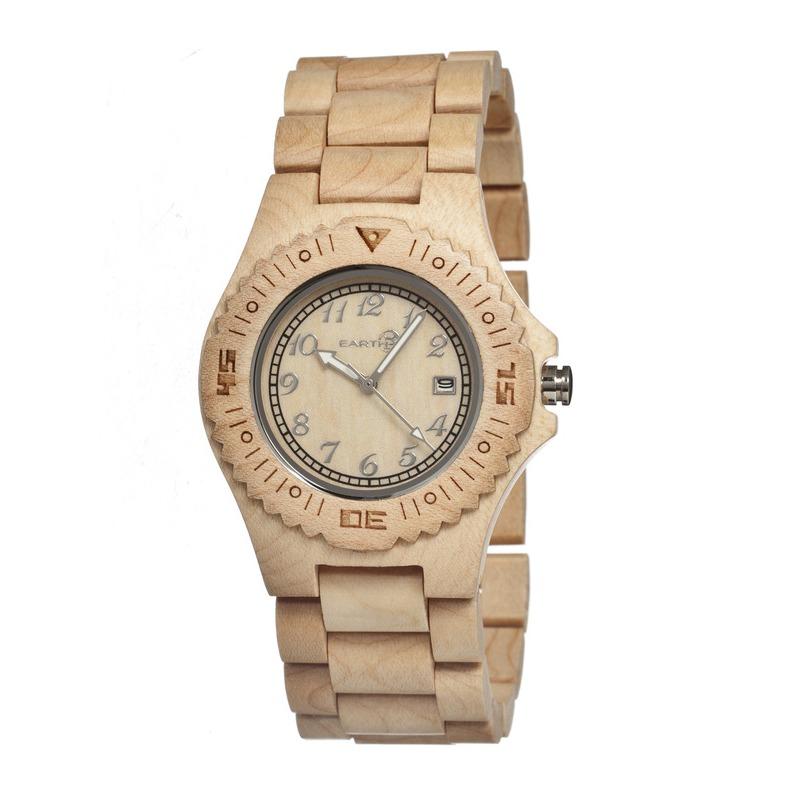 Earth Wood Phloem Bracelet Watch w/Date