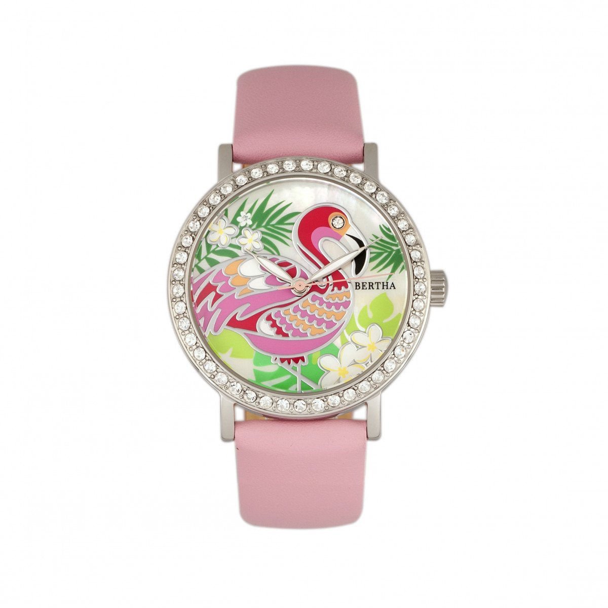 Bertha Luna Mother-Of-Pearl Leather-Band Watch - Light Pink - BTHBR7702
