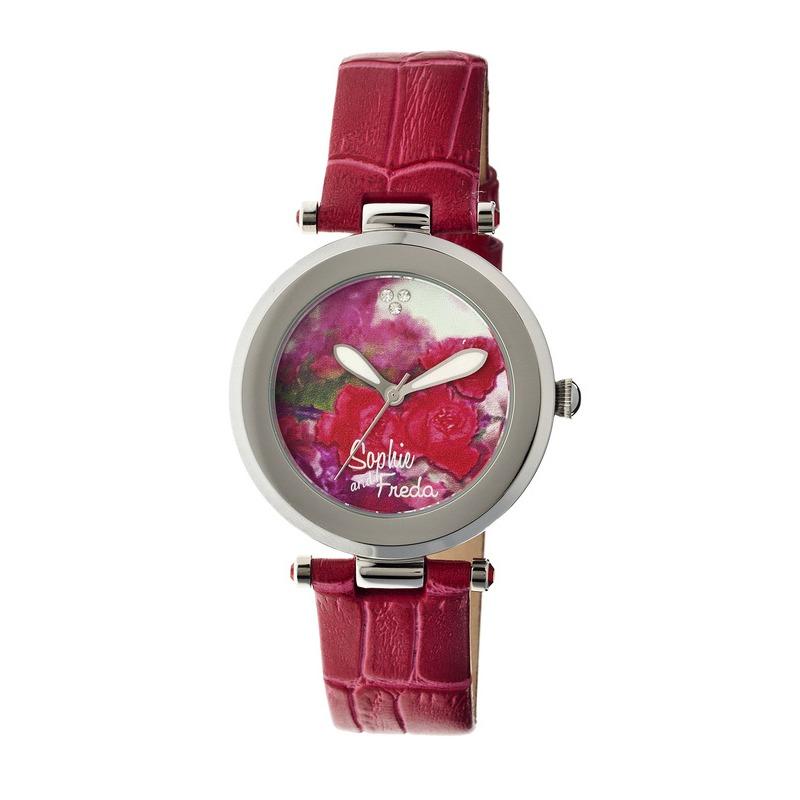 Sophie & Freda Butchart Leather-Band Ladies Watch - Red - SAFSF1704