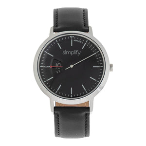 Simplify The 6500 Leather-Band Watch - Black - SIM6502