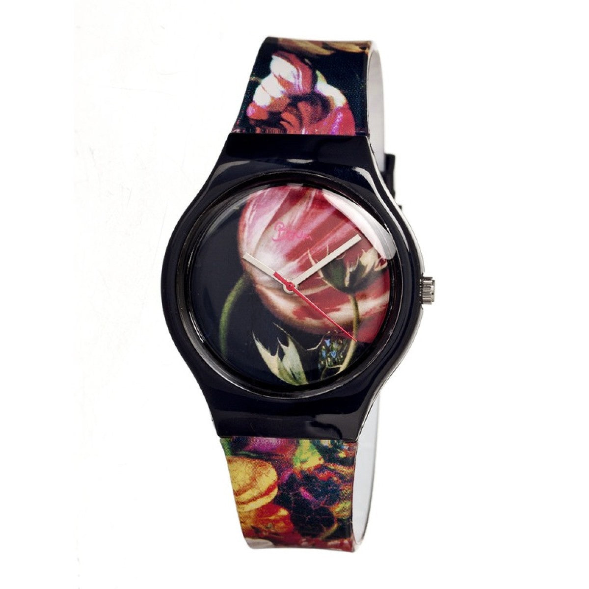 Boum Miam Unique-Print Ladies Watch - Black/Floral - BOUBM1604