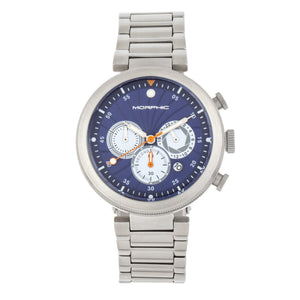 Morphic M87 Series Chronograph Bracelet Watch w/Date - Silver/Blue - MPH8703