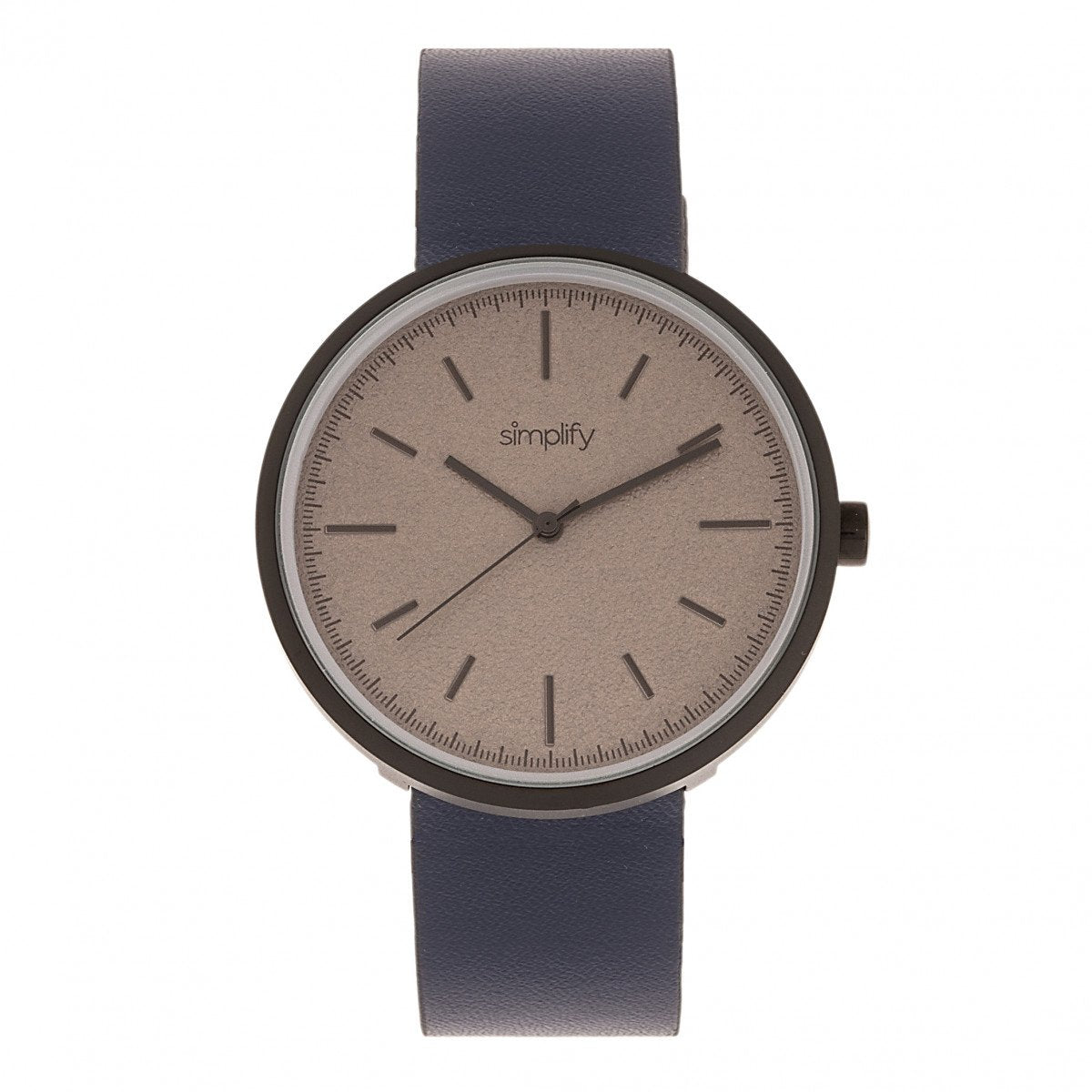 Simplify The 3000 Leather-Band Watch - Navy - SIM3005