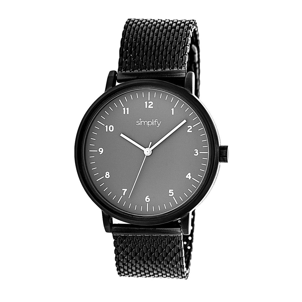 Simplify The 3200 Mesh-Bracelet Watch - Black/Grey - SIM3206