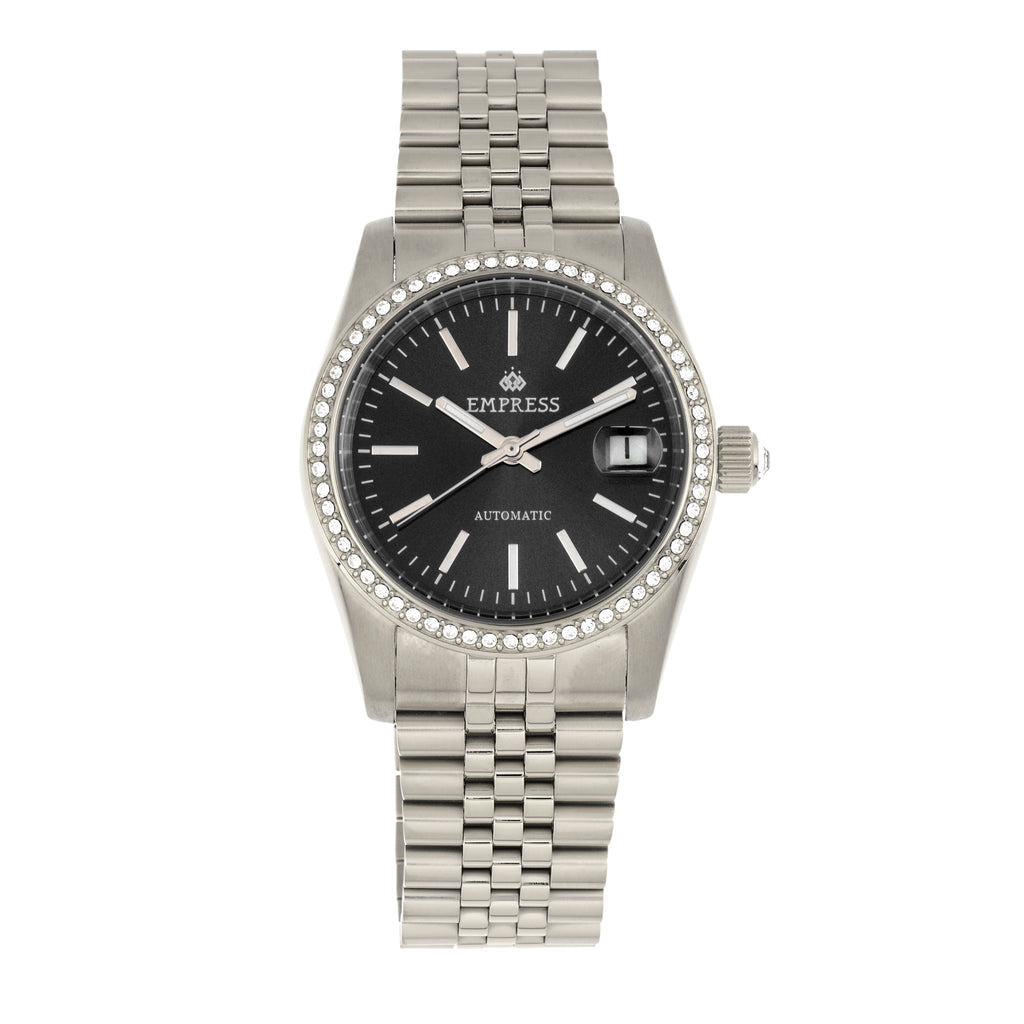 Empress Constance Automatic Bracelet Watch w/Date - Silver/Black - EMPEM1502