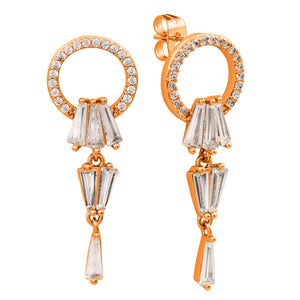 Elegant Confetti Paris Women's 18k Gold Plated Delicate Dangle Fashion Earrings
