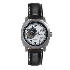 Reign Impaler Semi-Skeleton Leather-Band Watch - Black - REIRN6101