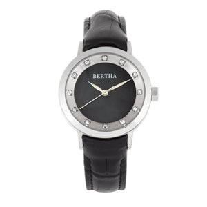 Bertha Cecelia Leather-Band Watch - Black  - BTHBR7501