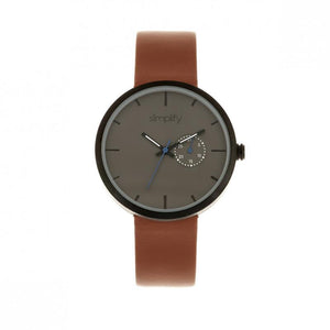 Simplify The 3900 Leather-Band Watch w/ Date