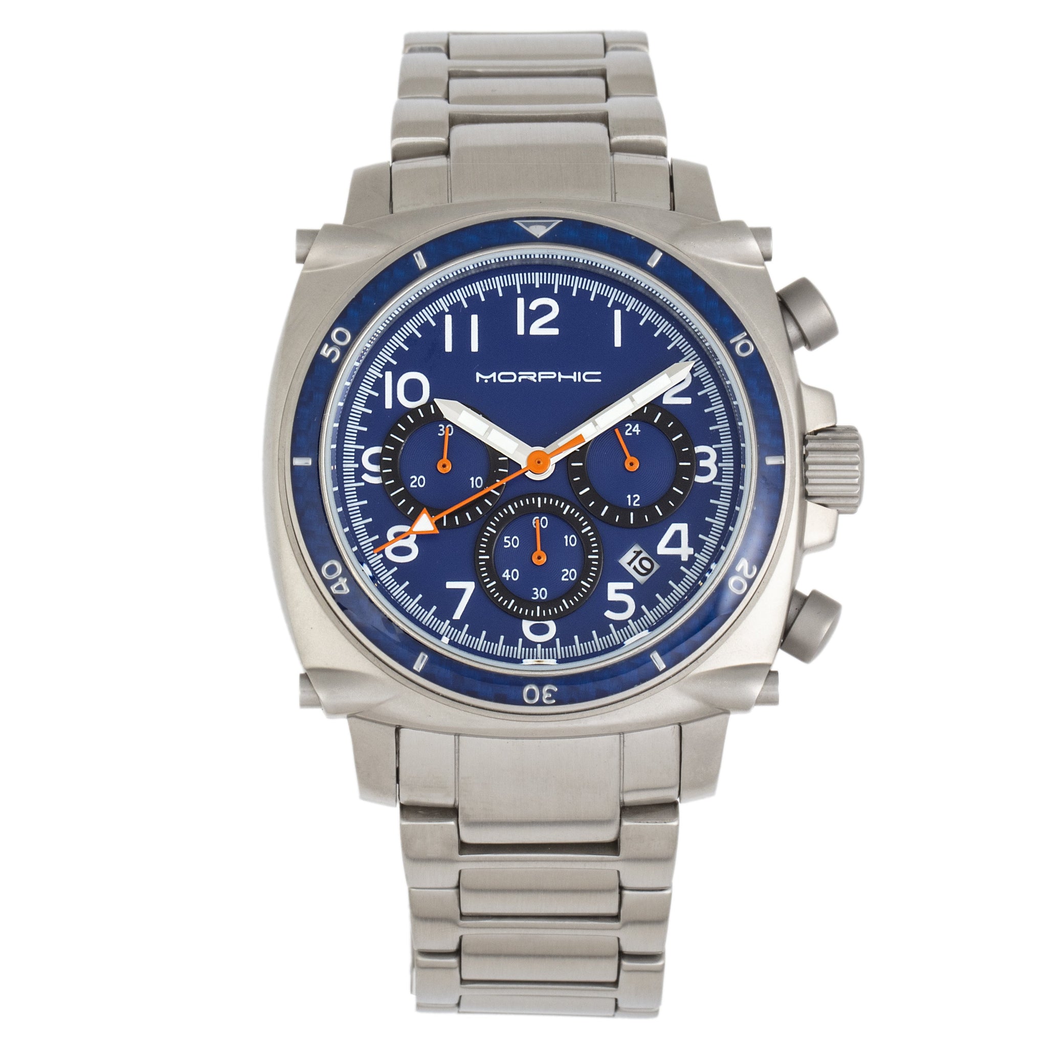 Morphic M83 Series Chronograph Bracelet Watch w/ Date - Silver/Blue - MPH8302