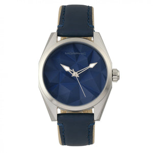 Morphic M59 Series Leather-Overlaid Canvas-Band Watch - Silver/Blue - MPH5903