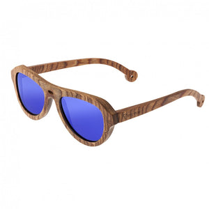 Spectrum Marzo Wood Polarized Sunglasses - Brown/Blue - SSGS109BL