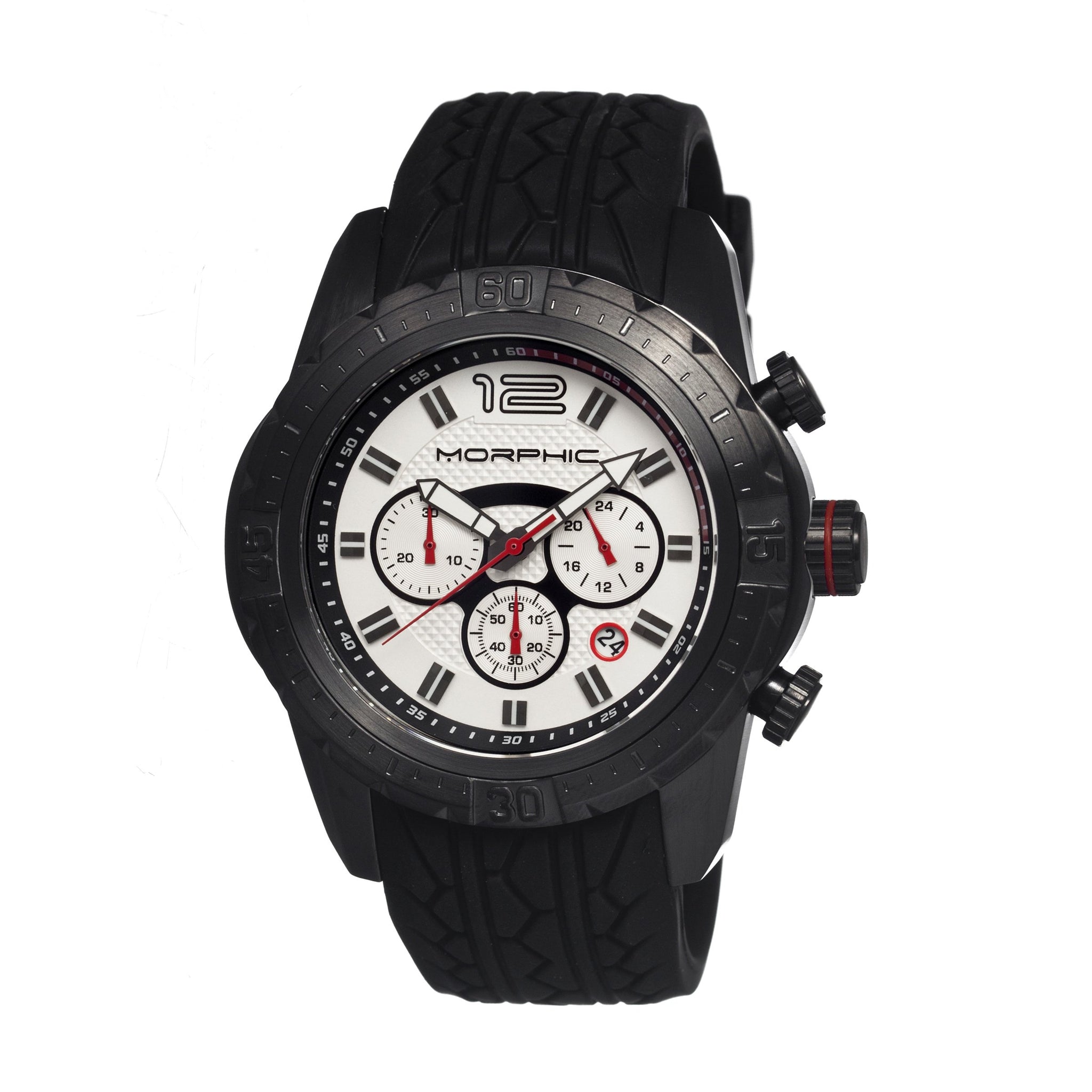 Morphic M27 Series Chronograph Men's Watch w/ Date - Black/White - MPH2704