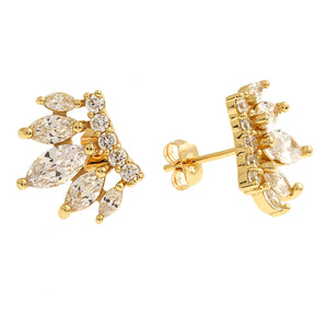 Elegant Confetti Juliet Women's 18k Gold Plated Burst Fashion Earrings