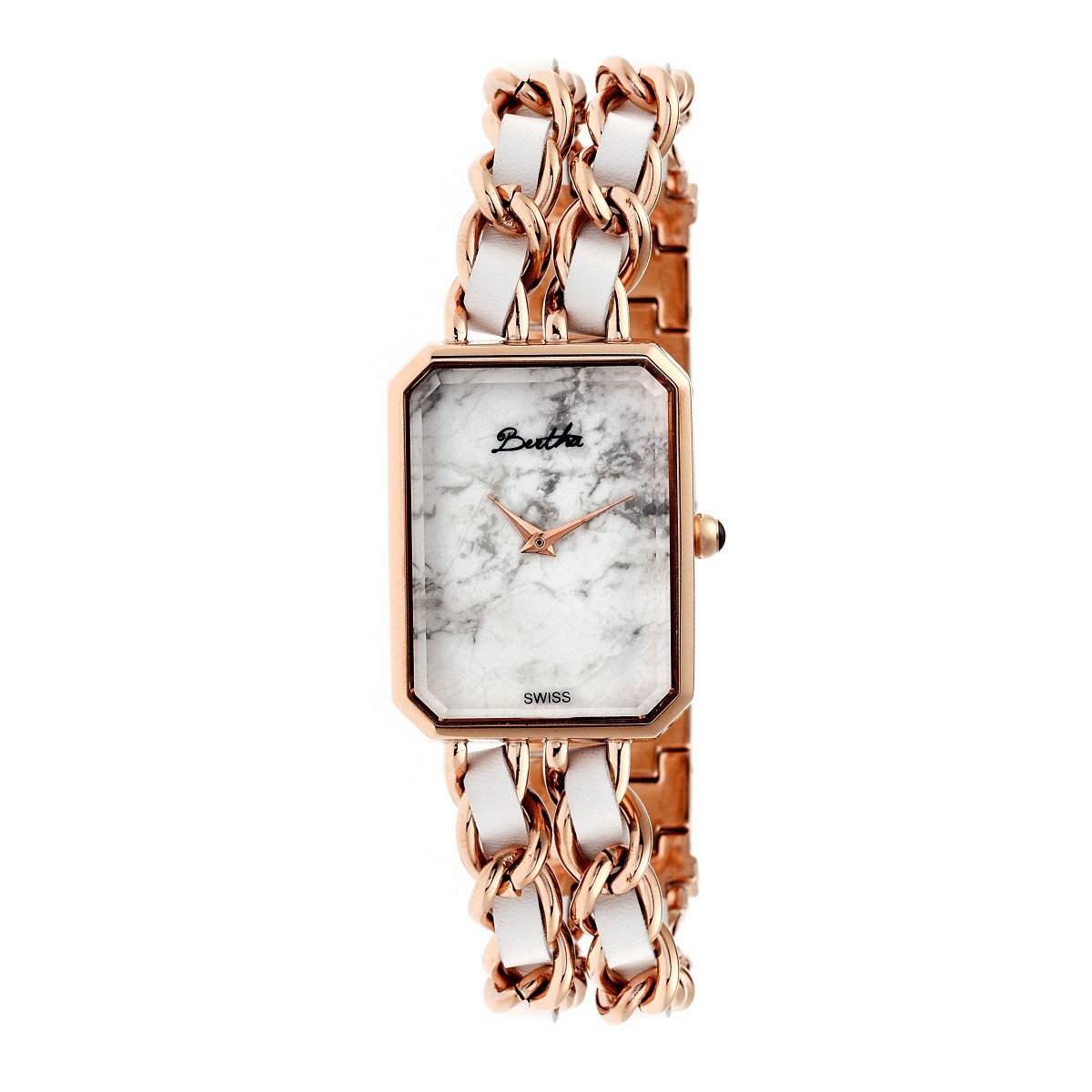 Bertha Eleanor Ladies Swiss Bracelet Watch - Rose Gold/White - BTHBR5905