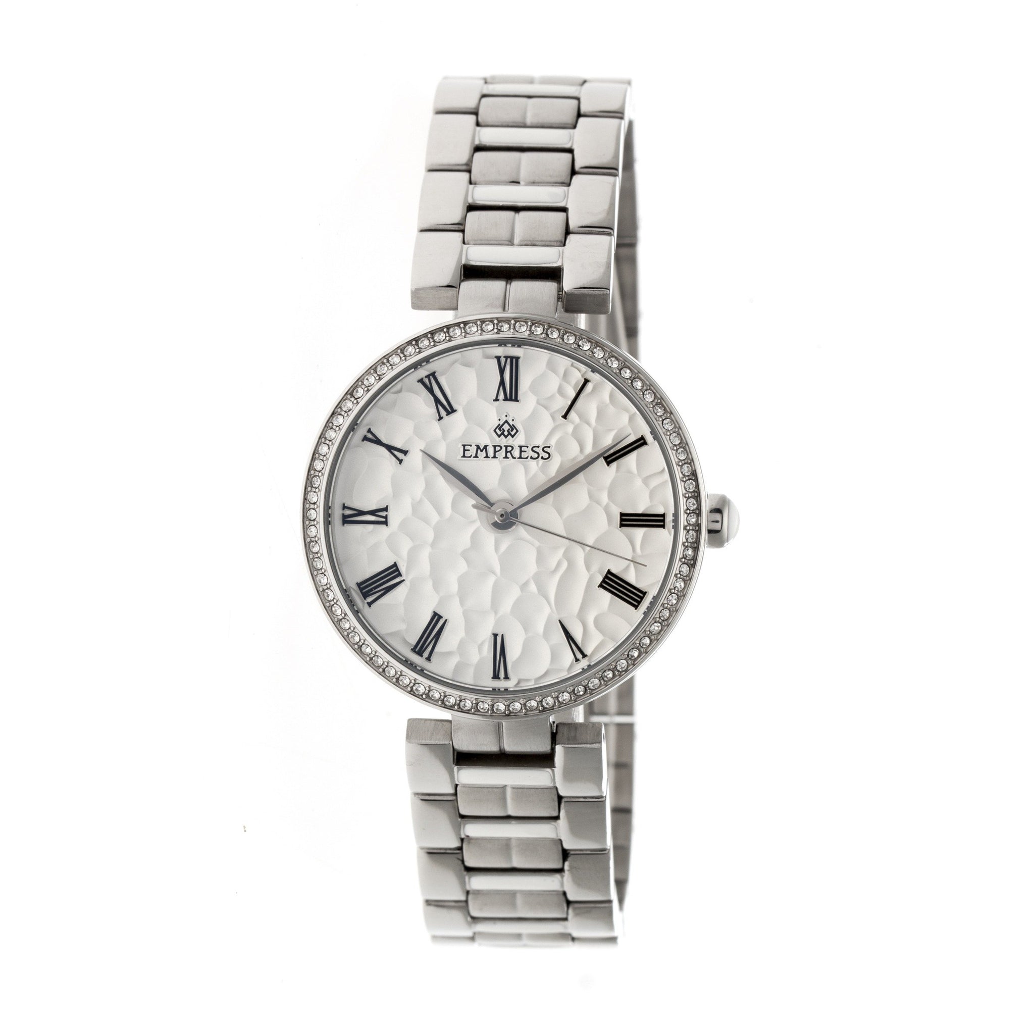 Empress Catherine Automatic Hammered Dial Bracelet Watch - Silver - EMPEM1901