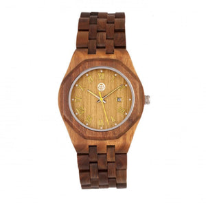 Earth Wood Baobab Bracelet Watch w/Date