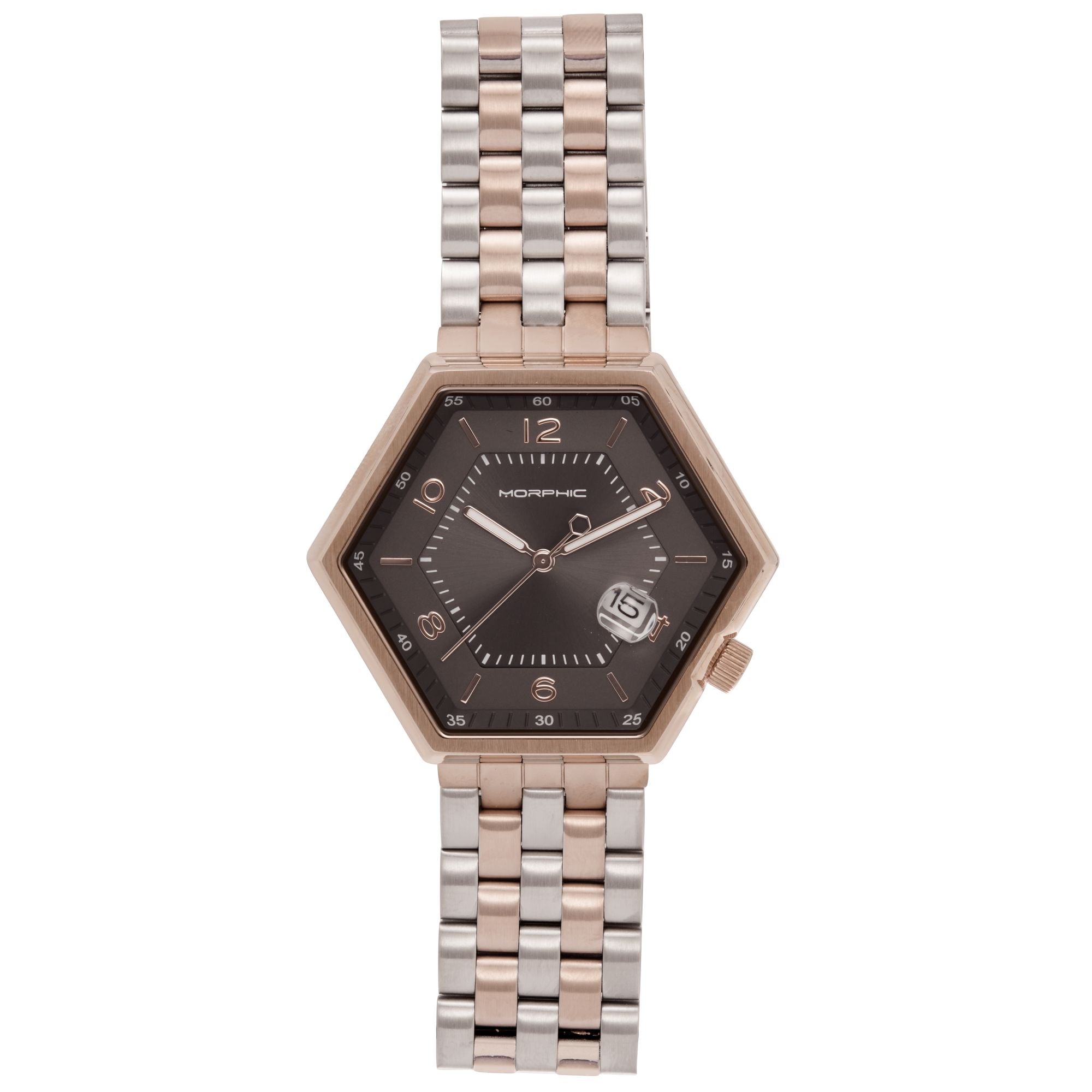 Morphic M96 Series Bracelet Watch w/Date - Gunmetal/Rose Gold - MPH9603