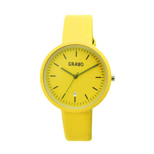 Crayo Easy Leather-Band Unisex Watch w/ Date