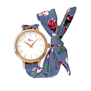 Boum Arc Floral-Print Wrap Watch