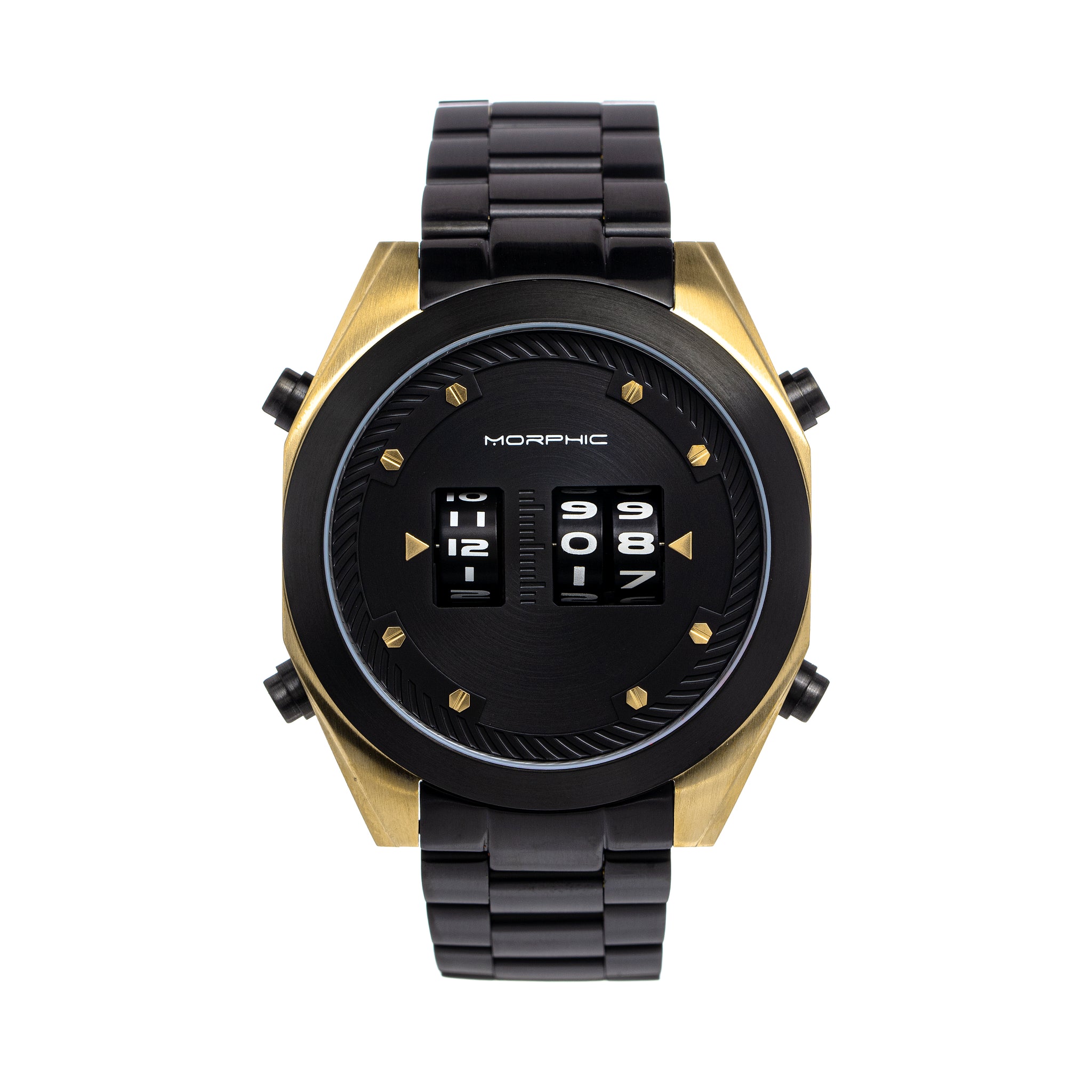 Morphic M76 Series Drum-Roll Bracelet Watch - Black/Gold - MPH7608