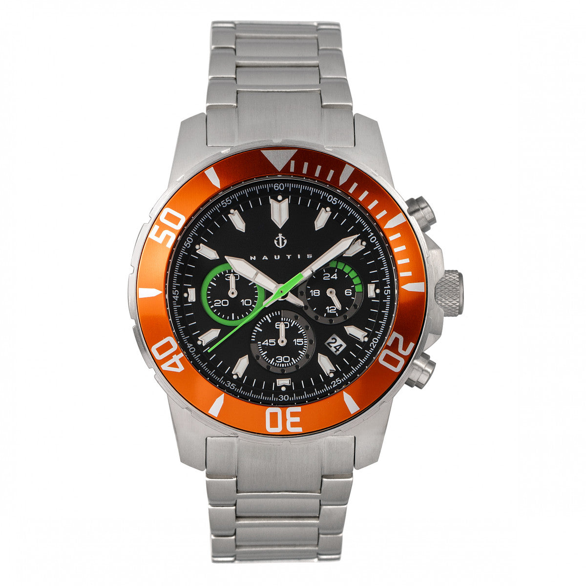 Nautis Dive Chrono 500 Chronograph Bracelet Watch - Orange/Black - 17065-A
