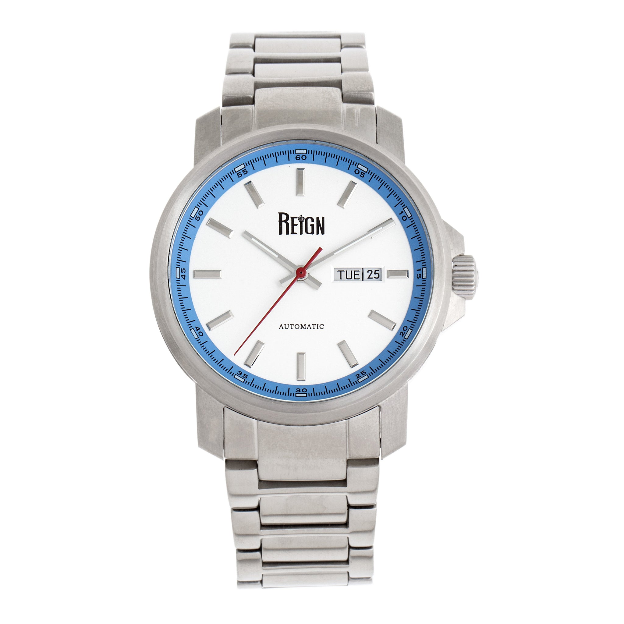 Reign Helios Automatic Bracelet Watch w/Day/Date - Silver/White - REIRN5701