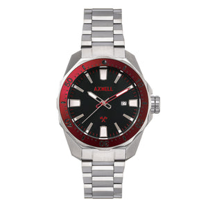 Axwell Timber Bracelet Watch w/ Date - Black/Red - AXWAW107-6