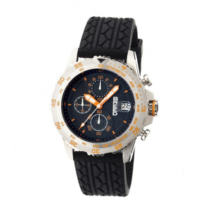 Breed Socrates Chronograph Men's Watch w/ Date  -  Silver/Orange - BRD6303