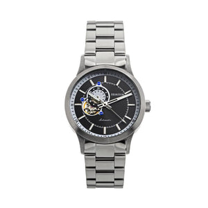 Heritor Automatic Oscar Semi-Skeleton Leather-Band Watch