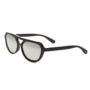 Bertha Brittany Buffalo-Horn Polarized Sunglasses - Black/Silver - BRSBR005B