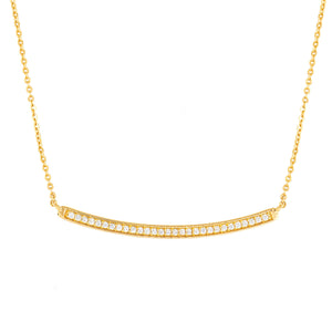 Elegant Confetti Sophia Women's 18k Gold Plated Curved Bar Fashion Necklace