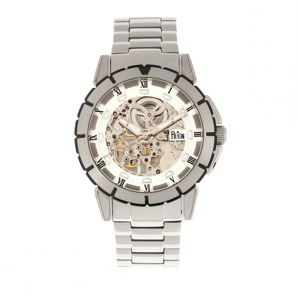 Reign Philippe Automatic Skeleton Bracelet Watch - Silver/White - REIRN4601