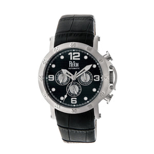 Reign Toretto Automatic Leather-Band Watch - Silver/Black - REIRN3502