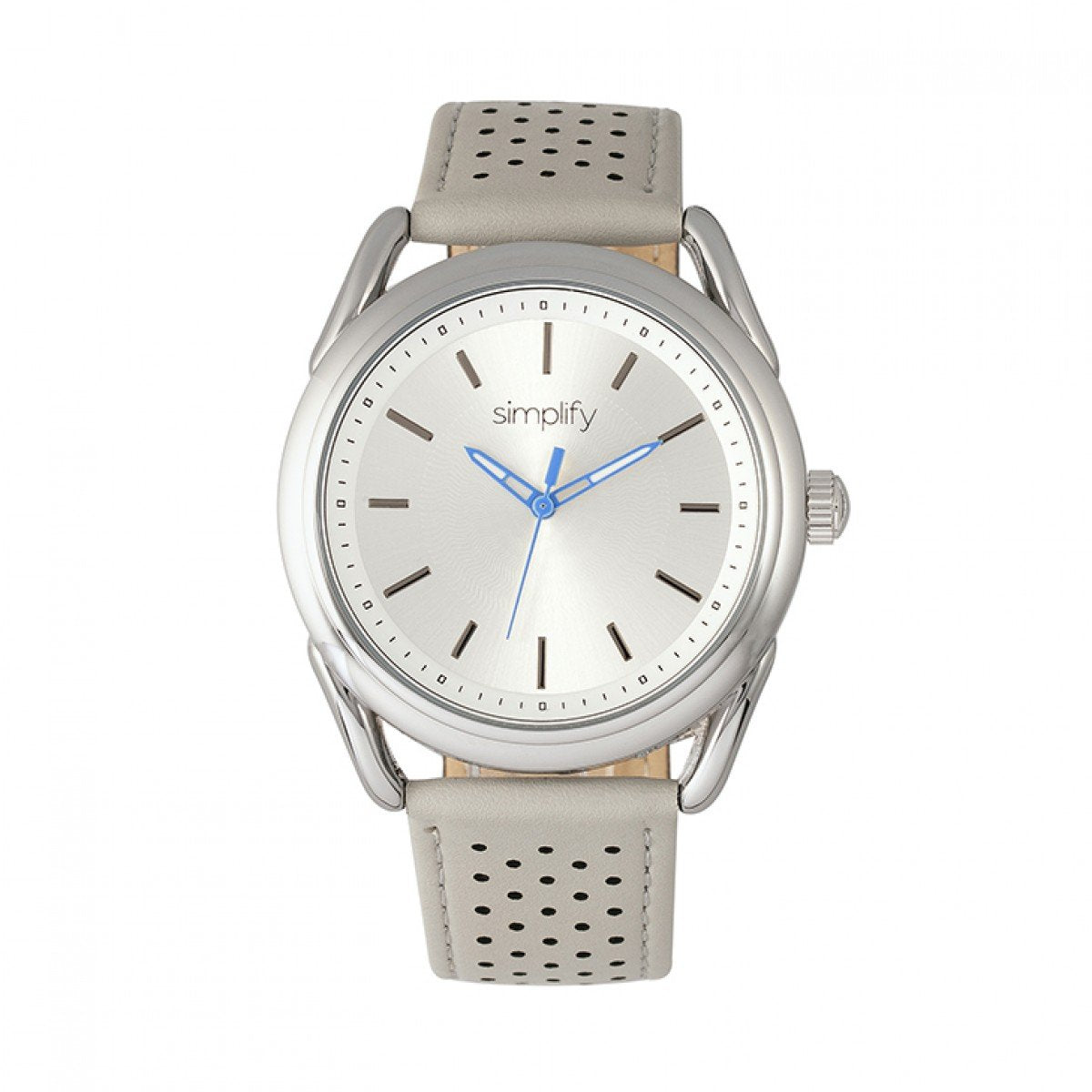 Simplify The 5900 Leather-Band Watch - Silver/Grey - SIM5902