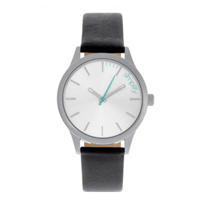 Simplify The 2400 Leather-Band Unisex Watch - Silver - SIM2401