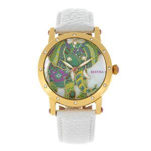 Bertha Betsy MOP Leather-Band Ladies Watch