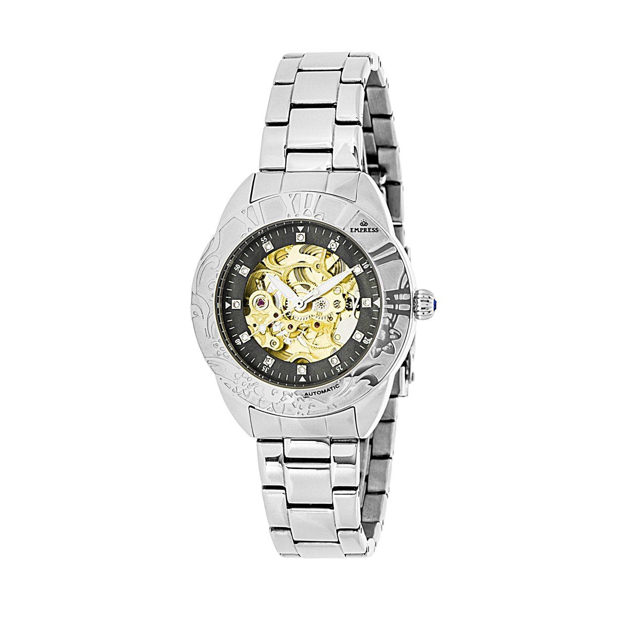 Empress Godiva Automatic MOP Bracelet Watch - Silver/Black - EMPEM1102