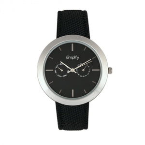 Simplify The 6100 Canvas-Overlaid Strap Watch w/ Day/Date - Black - SIM6101