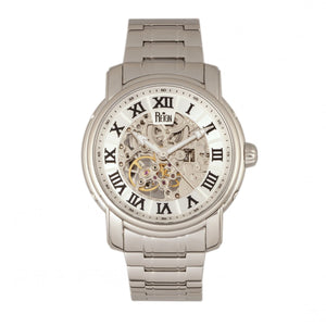 Reign Kahn Automatic Skeleton Bracelet Watch - Silver - REIRN4301