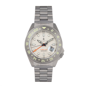 Nautis Global Dive Bracelet Watch w/Date - White - 18093G-E