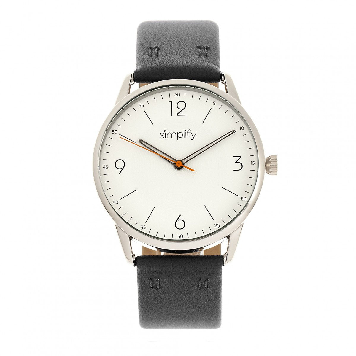 Simplify The 6300 Leather-Band Watch - Black/White - SIM6301